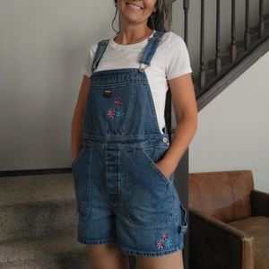 VINTAGE DENIM OVERALLS SHORTS 1990's Y2K M